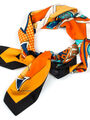 Delfin Hedvábný šátek Luxury Vintage - sochy a ornamenty oranžový JK175 316
