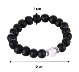 Pánský náramek kombinovaný onyx + magnezit 1cm