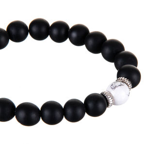 Pánský náramek kombinovaný onyx + magnezit 1cm