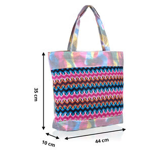 Fashion Icon Dámská plážová taška Etno letní pruhovaná