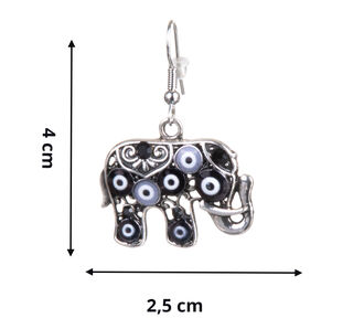 Fashion Icon Náušnice etno slon s korálky - ochranné oko