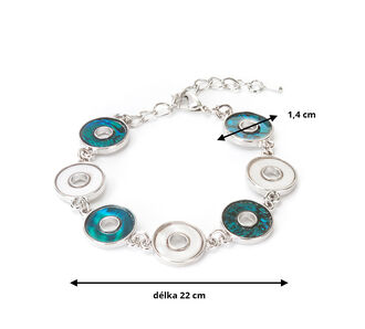 Fashion Icon náramek s Paua mušlí a opálem Ring