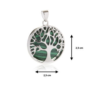 Přívěsek strom života z minerálu MALACHIT (syntetický)