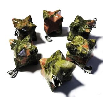 Přívěsek unakit (jaspis) MERKABA