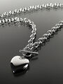 Masivní ocelový náhrdelník s přívěskem ve tvaru srdce II