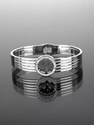 Luxusní náramek z chirurgické oceli s motivem stromu života