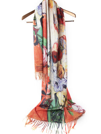 Delfin dámská lehká šála váza s květinami