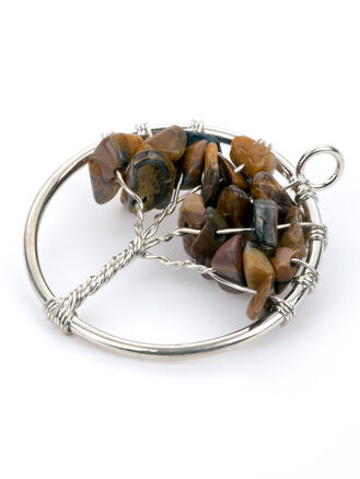 TYGŘÍ OKO velký magický kulatý amulet Strom života