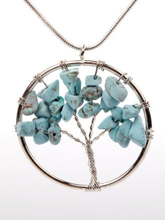 TYRKENIT magický kulatý amulet Strom života