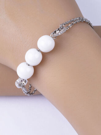 Fashion Jewelry náramek s bílými korálky