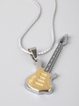 Exkluzivní přívěsek ve tvaru elektrické kytary z chirurgické oceli zlaté a stříbrné barvy