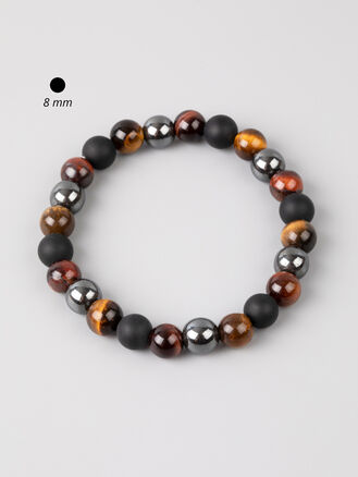 Kombinovaný pánský náramek (tygří oko,onyx,hematit)