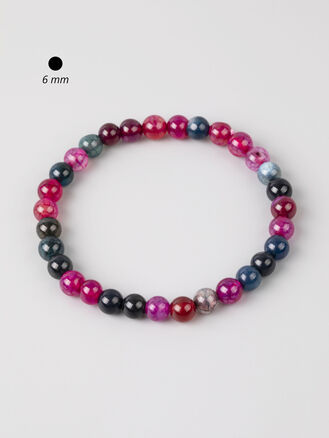 Luxusní náramek z korálků barevného achátu 0,6 cm