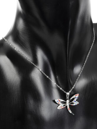 Dámský náhrdelník s  vážkou  z chirurgické oceli