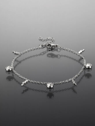 Náramek  z chirurgické oceli s hady a zirkony