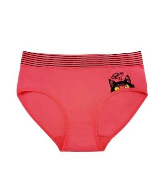 Dámské kalhotky s proužky a s obrázkem kočičky, 3 ks v balení