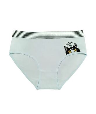 Dámské kalhotky s proužky a s obrázkem kočičky, 3 ks v balení