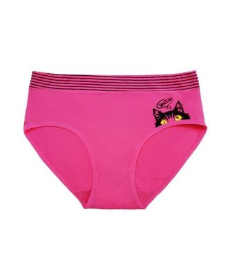 Dámské kalhotky s proužky a s obrázkem kočičky, 3 ks v balení