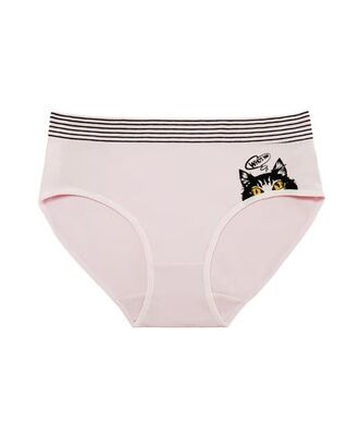 Dámské kalhotky s proužky a s obrázkem kočičky, 3 ks v balení