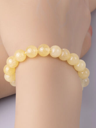 Luxusní náramek z korálků žlutého jadeitu 