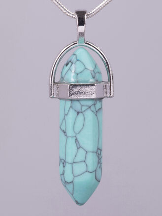 Exkluzivní amulet ve tvaru kyvadla z tyrkenitu 