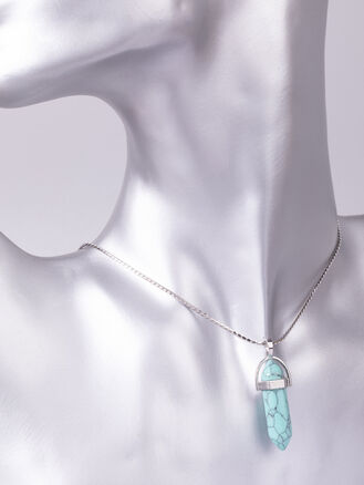 Exkluzivní amulet ve tvaru kyvadla z tyrkenitu 