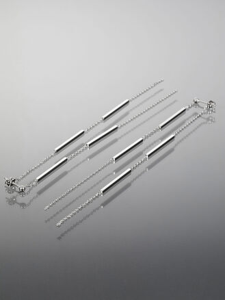 Exkluzivní moderní visací náušnice z chirurgické oceli s tyčinkami