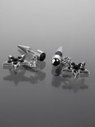 Piercing hrot do ucha hvězdička z chirurgické oceli 2ks