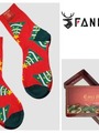 Mystery box, krabička s pánskými ponožkami s vánočním motivem, 2 páry v balení  
