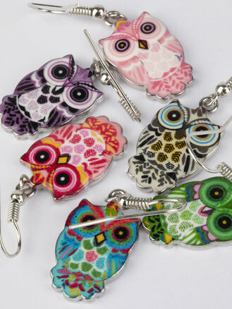 Dámské náušnice sova