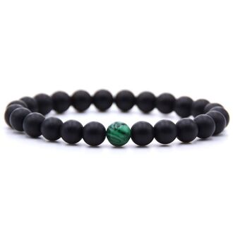 Exkluzivní set dvou náramků kombinace láva malachit velikost korálků 0,8 cm