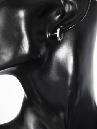 Drobné kruhové náušnice z chirurgické oceli s drobnými čirými krystaly 