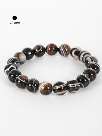 Masivní náramek z korálků achátu 1 cm