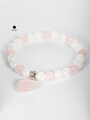 Romantický náramek světle růžovo bílý s přívěskem srdce