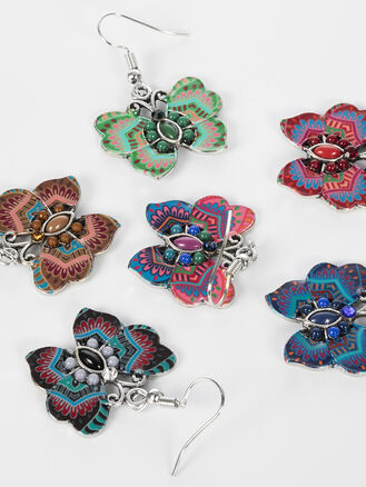 Dámské náušnice motýl s korálky