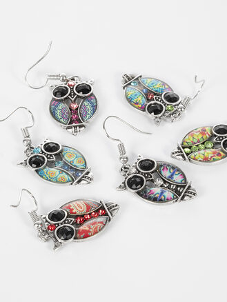 Fashion jewelry visací náušnice sova