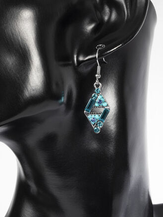 Fashion jewelry visací náušnice kosočtvetrec