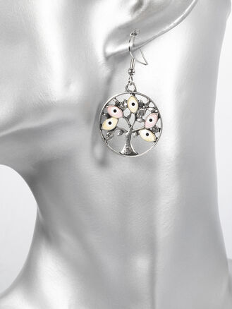 Dámské náušnice strom života s krystalky
