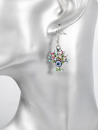 Dámské náušnice strom života s krystalky