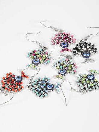 Dámské náušnice strom života s krystalky