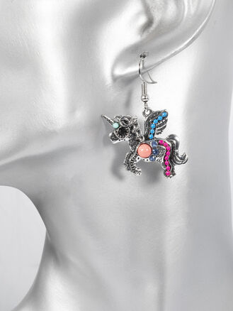 Fashion Jewelry náušnice jednorožec s korálky