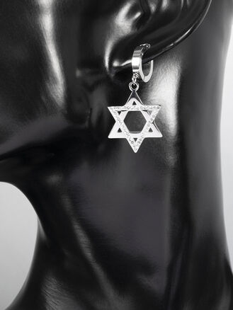 Náušnice Davidova hvězda  z chirurgické oceli