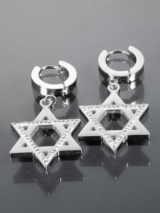 Náušnice Davidova hvězda  z chirurgické oceli