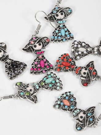 Fashion jewelry náušnice dívka v šatech