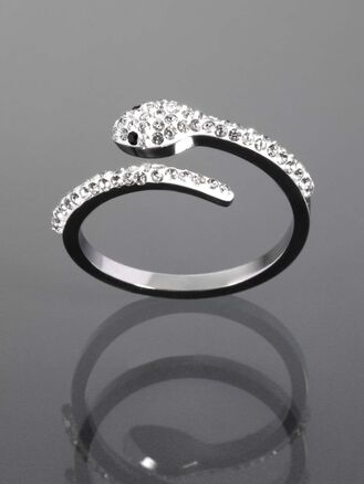 Fashion Icon dámský třpytivý prsten Had
