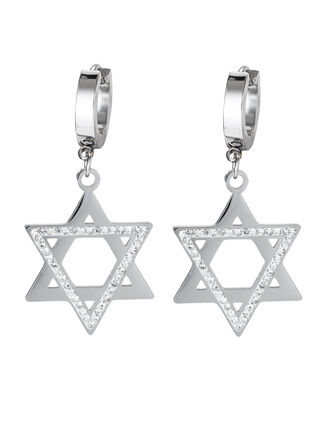 Náušnice Davidova hvězda  z chirurgické oceli