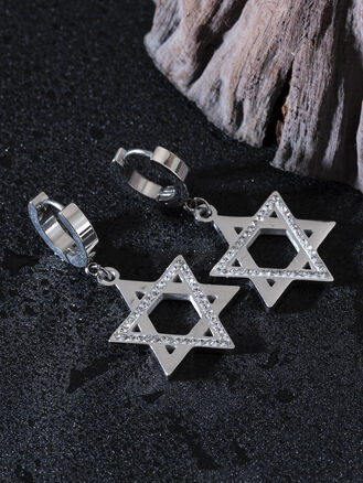 Náušnice Davidova hvězda  z chirurgické oceli