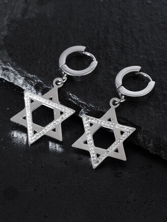 Náušnice Davidova hvězda  z chirurgické oceli