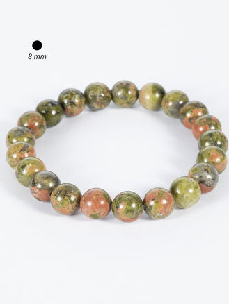 Elegantní náramek z unakitu kuličky 0,8 cm