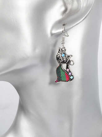 Dámské náušnice kočička s korálky